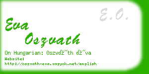 eva oszvath business card